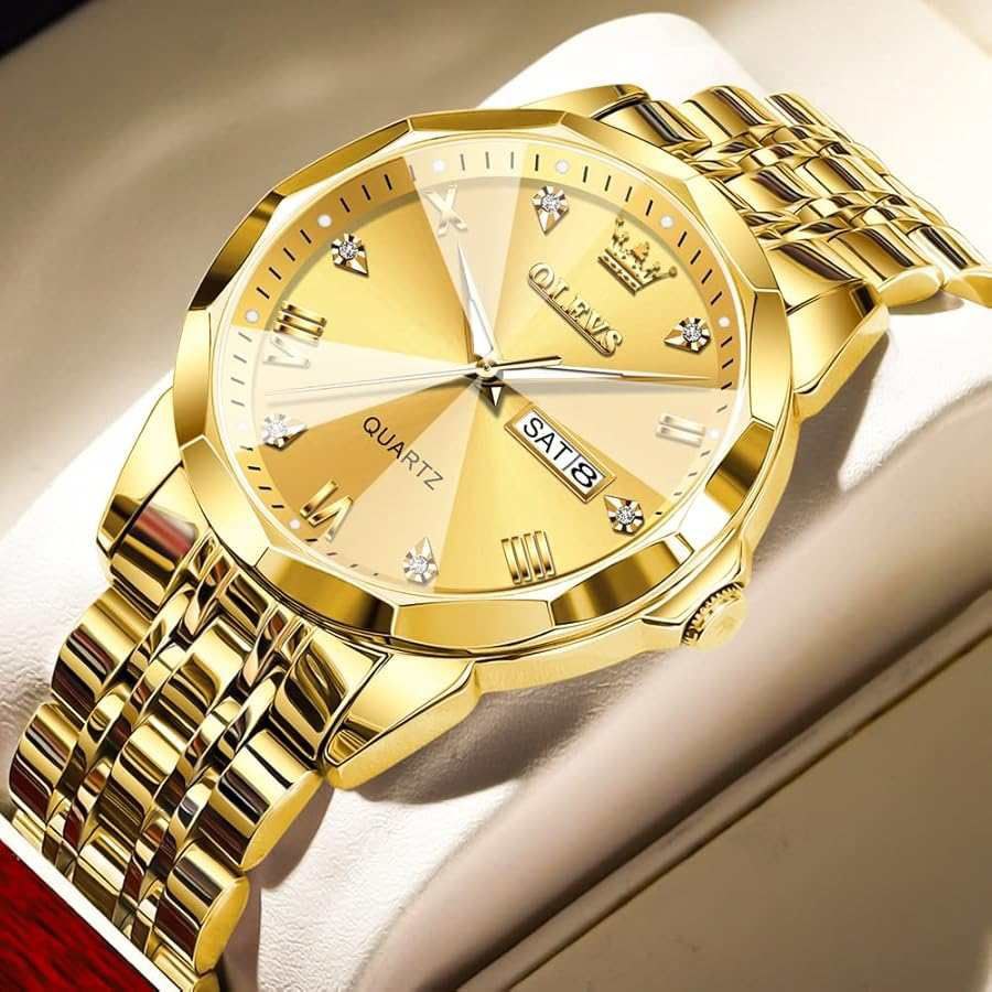 OLEVS DIOMOND CAD 9931 WATCH GOLDEN