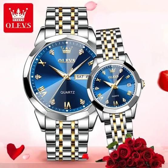 Olevs 9931 Couple Watche  Blue